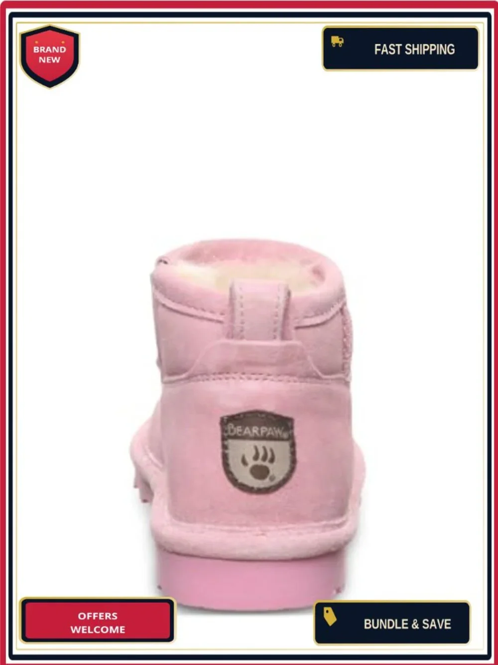 BEARPAW Shorty Youth Ankle Boot Slip-On Winter Boot for Kids